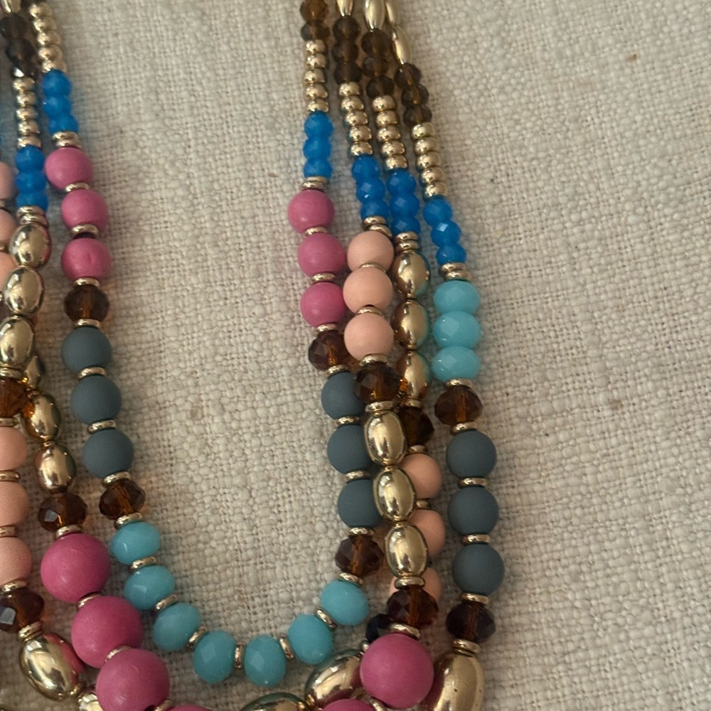 NWT Sophia & Kate Gold and Multicolor Beaded Necklace and Earring Set - Picture 7 of 15